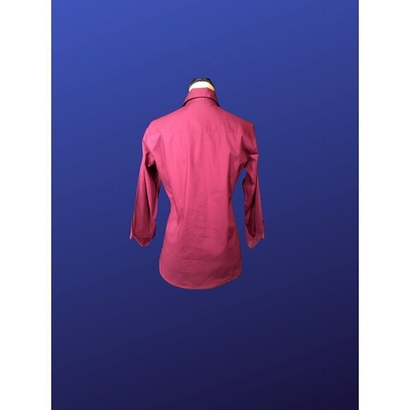 DEVON & JONES Stretch Poplin Button-down Blouse, BERRY, NWT, Size L - Picture 2 of 7